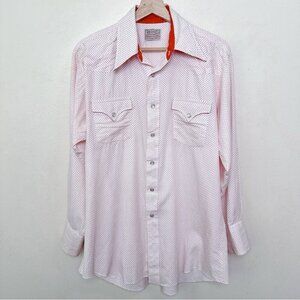 H Bar C Mens Xlarge Polka Dot Western Cowboy Shirt